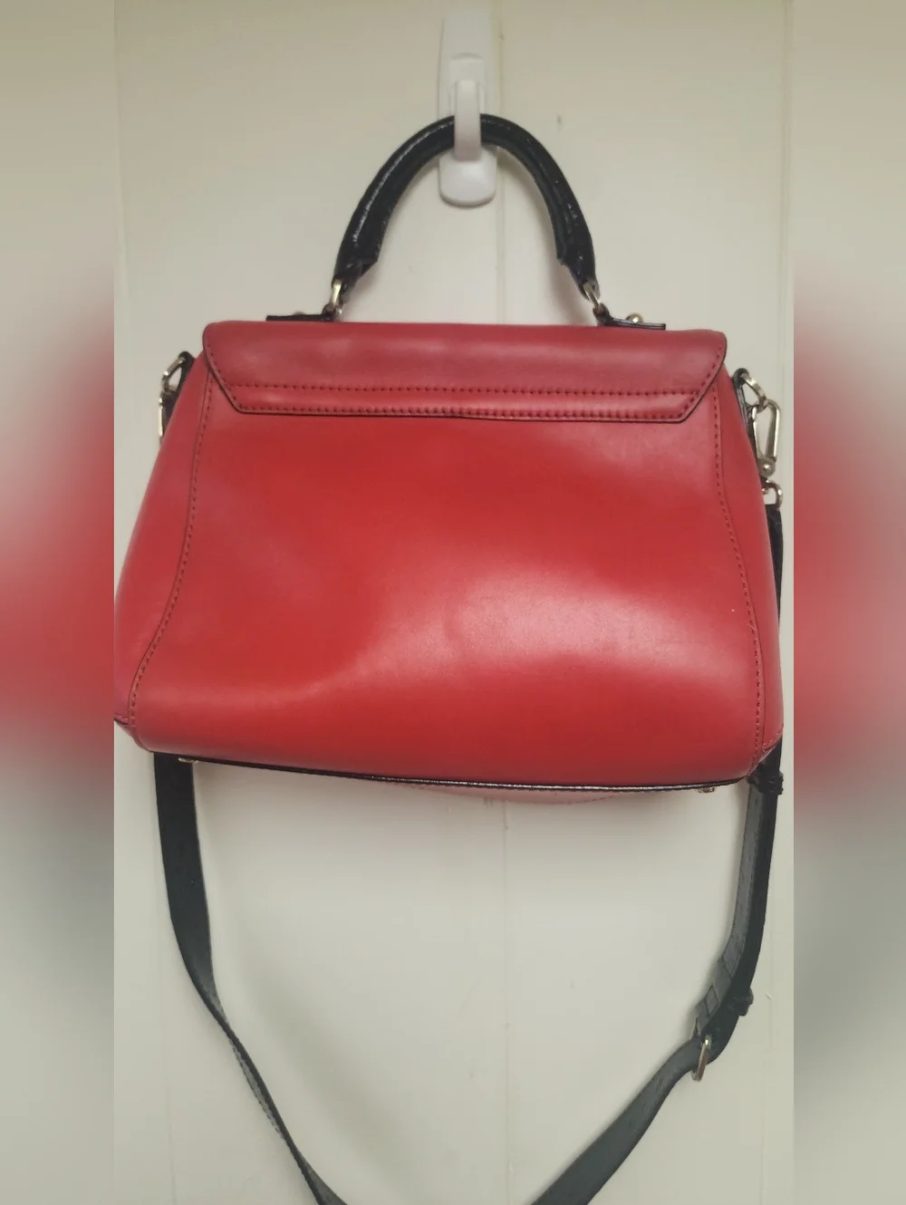 Vintage Kate Spade Red Top-Handle Crossbody Bag with Gold Hardware